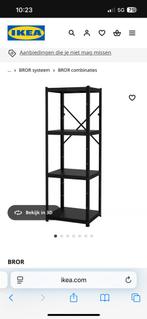 Bror open kast ikea zwart 65x55x190, Huis en Inrichting, Kasten | Stellingkasten, Ophalen, Gebruikt
