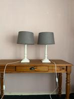 Twee landelijke tafellampen, Huis en Inrichting, Lampen | Tafellampen, Ophalen of Verzenden, Gebruikt, Stof, 50 tot 75 cm