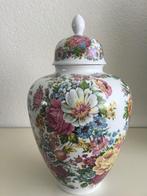 vintage dekselvaas Royal Schwabap bloemen, Gebruikt, Overige kleuren, Aardewerk of Porselein, Ophalen of Verzenden