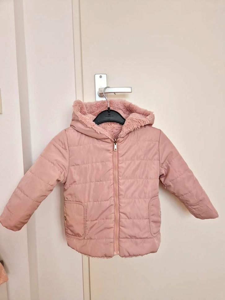 Omkeerbare meisjes winterjas maat 92, Kinderen en Baby's, Kinderkleding | Maat 92, Zo goed als nieuw, Meisje, Jas, Ophalen of Verzenden