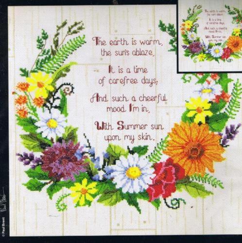 Borduurpakket Summer Sentiments, Hobby en Vrije tijd, Borduren en Borduurmachines, Nieuw, Borduurpakket, Ophalen of Verzenden
