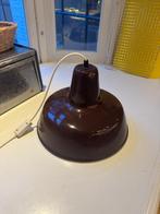 Industriële emaille hanglamp - vintage, Ophalen of Verzenden, Gebruikt, Minder dan 50 cm