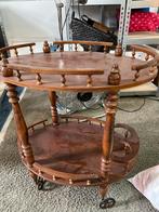 Vintage Houten Serveerwagen, Huis en Inrichting, Gebruikt, 50 tot 100 cm, Ophalen of Verzenden, Tafelblad