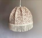 Hanglamp bloemetjes en franje jaren 70 vintage, Huis en Inrichting, Lampen | Hanglampen, Minder dan 50 cm, Stof, Ophalen of Verzenden