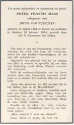 Peter Francis Maas 1884 Gestel + 1964 Geldrop, 79 jr, Verzenden