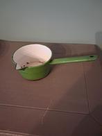 Vintage groene steelpan, Ophalen of Verzenden