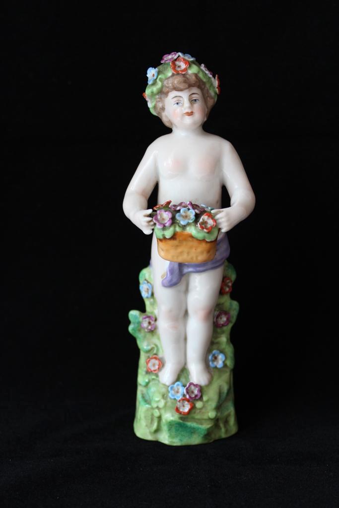 Antiek Fasold & Stauch/ Hoechst putti figurine c 1910, Antiek en Kunst, Antiek | Porselein, Ophalen of Verzenden