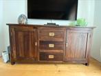 Koloniaal dressoir met bijpassende salontafel, Huis en Inrichting, Kasten | Dressoirs, Ophalen, Teakhout, Zo goed als nieuw, 25 tot 50 cm