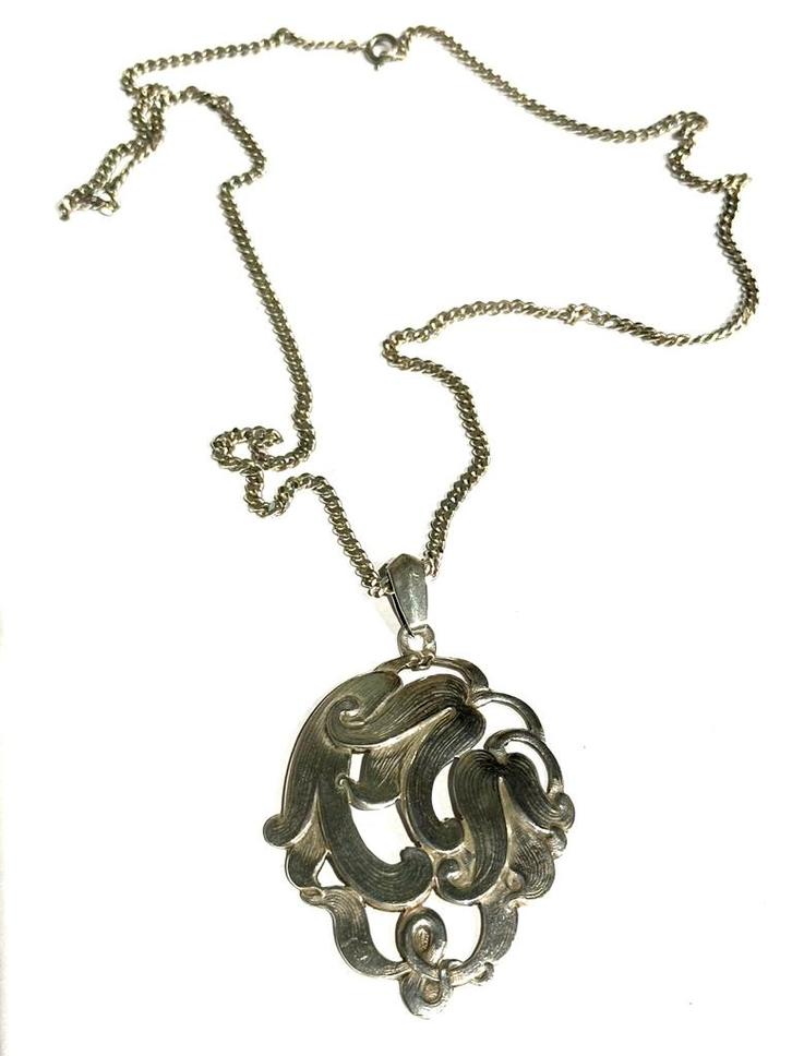 Art Nouveau zilveren hanger van Alex Meijer, Sieraden, Tassen en Uiterlijk, Antieke sieraden, Ketting, Zilver, Ophalen of Verzenden