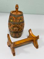 Antieke Houten Boterkarn Karnton Handbeschilderd antiek hout, Ophalen of Verzenden