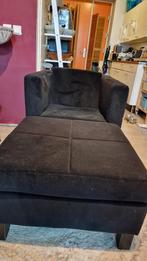 Comfortabele fauteuil met voetenbank Jan des Bouvrie, Huis en Inrichting, Ophalen, Gebruikt, 75 tot 100 cm, 75 tot 100 cm