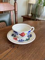 Boerenbont Koffiemokje met Schoteltje, Antiek en Kunst, Antiek | Servies los, Ophalen of Verzenden