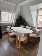 Beton ciré tafel met houten poten op maat, Ophalen, 100 tot 150 cm, Nieuw, Vijf personen of meer