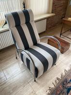 Moderne gestreepte fauteuil jan des bouvrie, 75 tot 100 cm, Ophalen of Verzenden, Zo goed als nieuw, Metaal