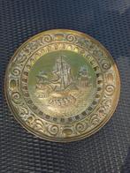 antiek geel koperen messing brons nautisch wandbord 1920, Ophalen of Verzenden, Brons