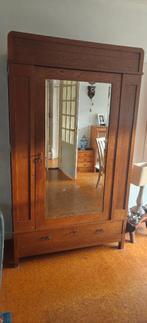 Vintage eikenhouten Spiegelkast, Antiek en Kunst, Ophalen