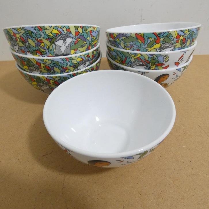 Disney - Pocahontas - 7 kommen [923], Verzamelen, Disney, Zo goed als nieuw, Servies, Pocahontas of Kl. Zeemeermin, Ophalen