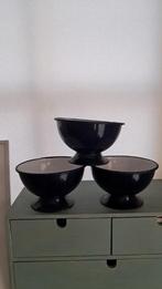 BijZonder 3 donkerblauwe kommetjes emaille blauw wit, Ophalen of Verzenden