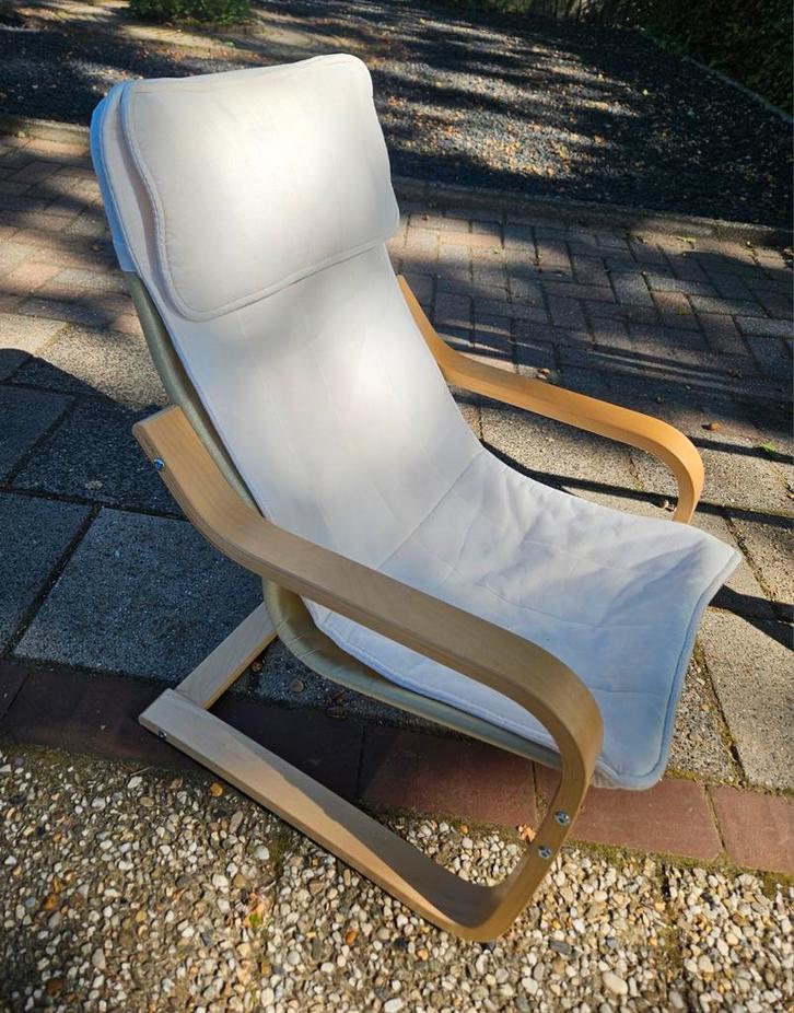 IKEA poag kinderstoel Wit - Prima Staat! Kinderfateuille, Huis en Inrichting, Fauteuils, Zo goed als nieuw, Hout, Stof, 50 tot 75 cm