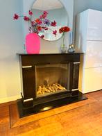 Marmeren schouw met gesloten gashaard, Ophalen, Gebruikt, Inbouwhaard, Gashaard
