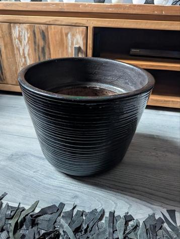 Ikea zware stevige bloempot antraciet h 28cm diameter 36cm beschikbaar voor biedingen