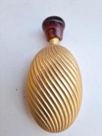 Vintage Goudkleurig Parfumflesje met Rode Dop, Ophalen of Verzenden