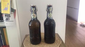 2 x 1,5 liter fles van Grolsch - 1 vol - 1 leeg beschikbaar voor biedingen