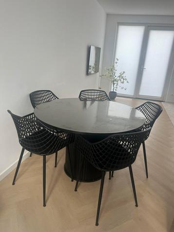 Ronde eettafel 120cm met stoelen