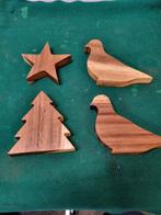 houtsnijwerk vogels ster en boom, Diversen, Kerst, Ophalen of Verzenden