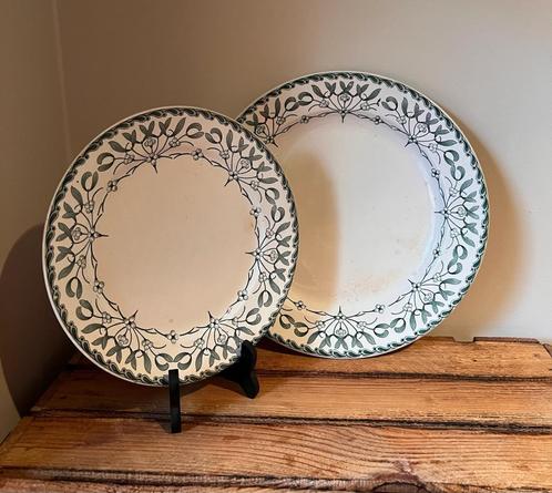 Duo antieke serveerborden Guy Boch Grand Bouquet, Antiek en Kunst, Antiek | Servies los, Verzenden