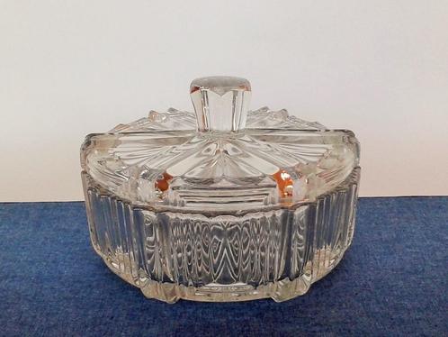 Trommel met Deksel Persglas Art Deco, Antiek en Kunst, Antiek | Glas en Kristal, Ophalen of Verzenden