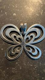 Zilveren vlinder hanger, Sieraden, Tassen en Uiterlijk, Kettinghangers, Ophalen, Gebruikt, Zilver, Dier