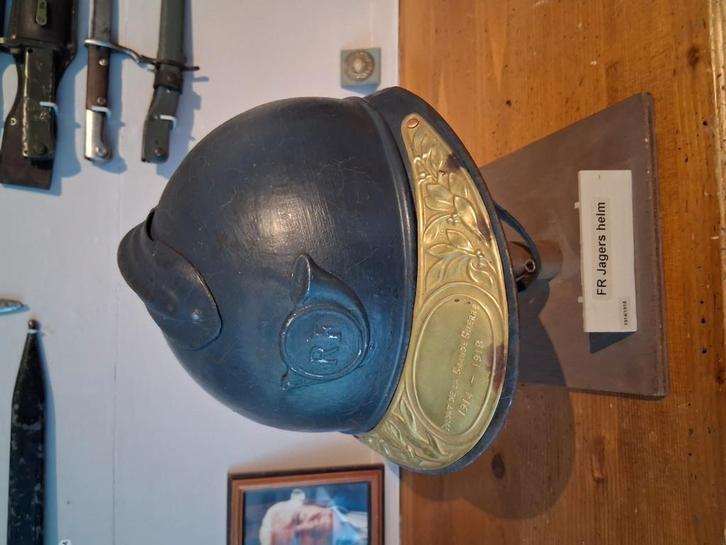Jagers helm wo1 met veteranen plaat bieden van af 200,00, Verzamelen, Militaria | Algemeen, Landmacht, Helm of Baret, Ophalen of Verzenden