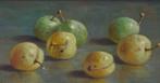 Schilderij stilleven pruimen op tafel. Hans Habraken, Antiek en Kunst, Kunst | Schilderijen | Klassiek, Ophalen of Verzenden