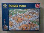 Jan van Haasteren,  de tennisbaan,  1000 stukjes, Hobby en Vrije tijd, Denksport en Puzzels, Ophalen of Verzenden, 500 t/m 1500 stukjes
