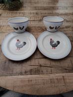 2 Soepborden met kip motief, Ophalen