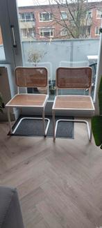 2 witte Marcel Breuer Cesca design stoelen, Huis en Inrichting, Stoelen, Ophalen, Hout, Wit, Zo goed als nieuw