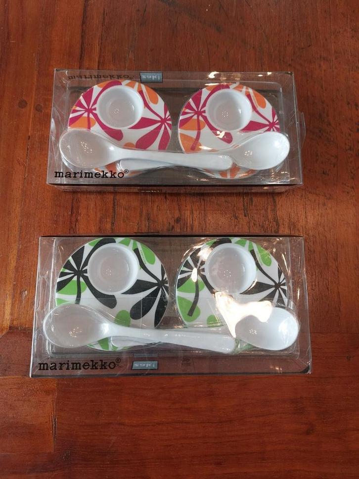Marimekko eierdopjes met lepels, Huis en Inrichting, Keuken | Keukenbenodigdheden, Nieuw, Ophalen of Verzenden