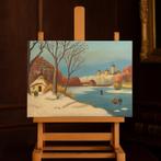 Origineel Winterlandschap Schilderij ️, Ophalen of Verzenden