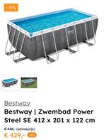 Bestway zwembad 412 x 201 x 122., 400 cm of meer, Opzetzwembad, Zo goed als nieuw, 200 tot 300 cm