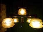 vintage luster Art Deco stijl chrome glas houtdetail, Antiek en Kunst, Ophalen