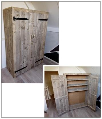 Kast, kledingkast, commode steigerhout op maat. NIEUW beschikbaar voor biedingen