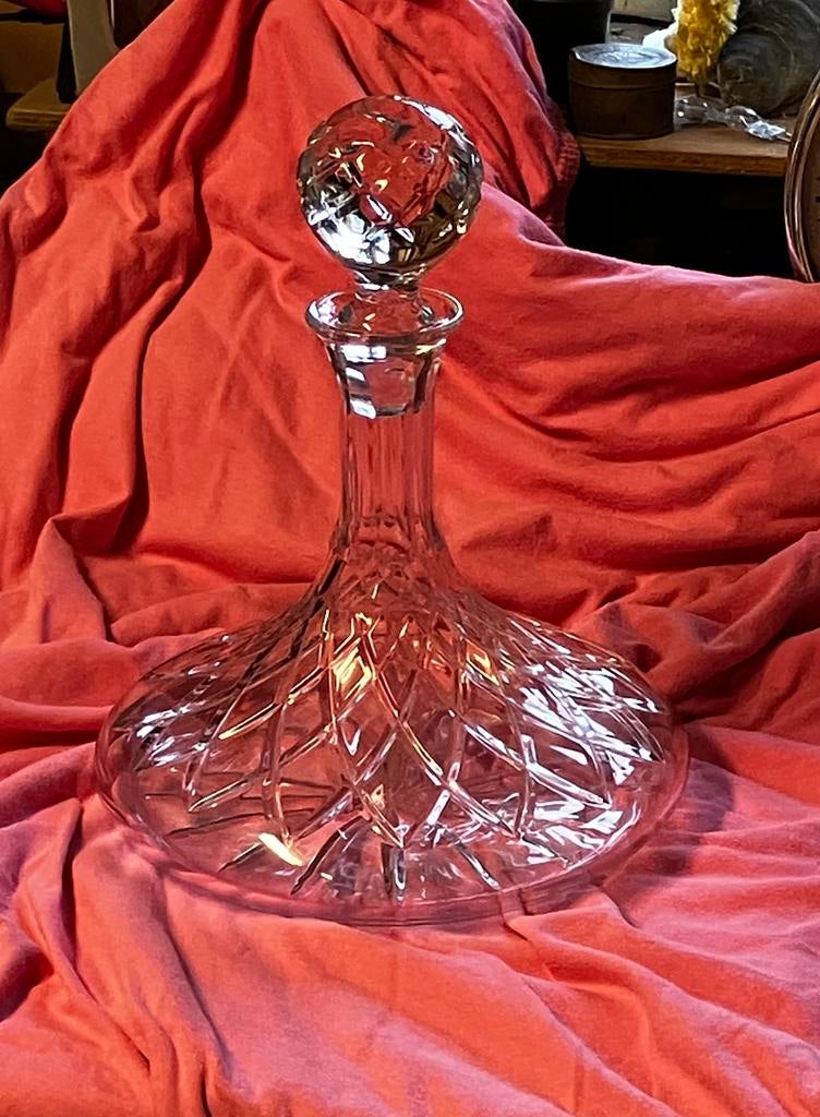 Glazen karaf, decanter, met stop, Antiek en Kunst, Antiek | Glas en Kristal, Ophalen of Verzenden