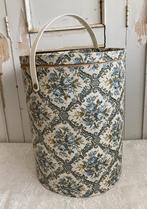 Brocante hoge ronde kartonnen doos met deksel, Ophalen of Verzenden