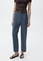Linnen broek, Kleding | Dames, Broeken en Pantalons, Maat 38/40 (M), Mango, Blauw, Nieuw