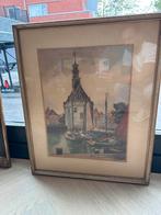 Ets H.E. roodenburg stadsgezicht Hoorn, Antiek en Kunst, Ophalen of Verzenden
