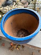 Keramieken bloempot - blauw. Alleen ophalen., Tuin en Terras, Ophalen, Gebruikt, 40 cm of meer, Rond