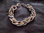 Stainless steel armband donkergrijs grove grote schakel, Ophalen of Verzenden, Zo goed als nieuw, Grijs, Staal