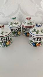 Vintage kruidenpotjes - made in Italy - set van 4 - keramiek, Ophalen of Verzenden