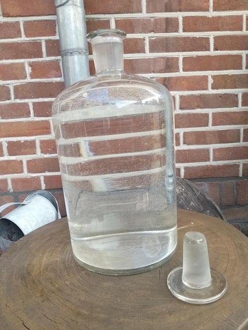 laboratorium fles met massieve glazen dop, Antiek en Kunst, Antiek | Glas en Kristal, Ophalen of Verzenden